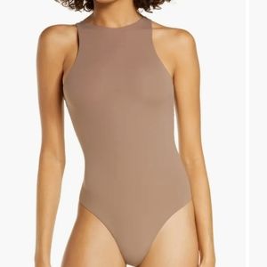 SKIMS Fits Everybody High Neck Bodysuit in Umber
